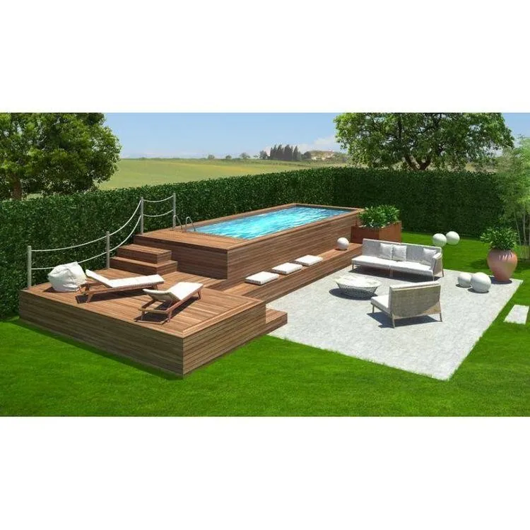 Piscina fuori terra con rivestimento in legno – immagine 3